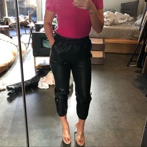 Faux Leather Joggers